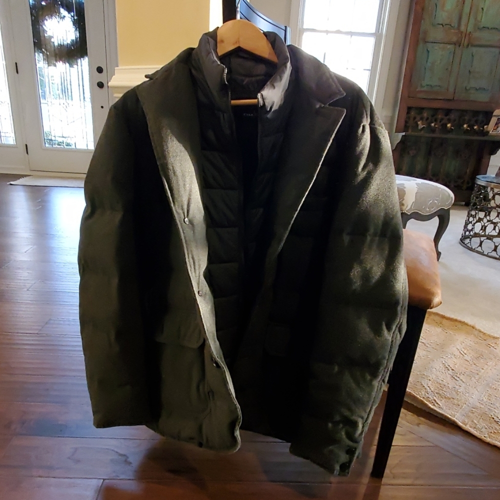 Cole Haan mens dress puffer winter jacket, large